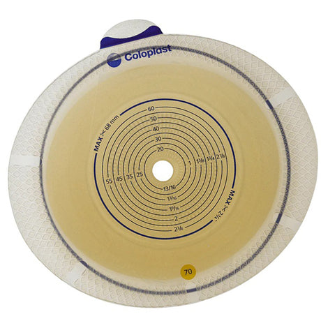 Ostomy Barrier Sensura Flex Trim to Fit, Standard Wear Double Layer Adhesive 70 mm Flange Yellow Code System 3/8 to 2-3/4 Inch Opening