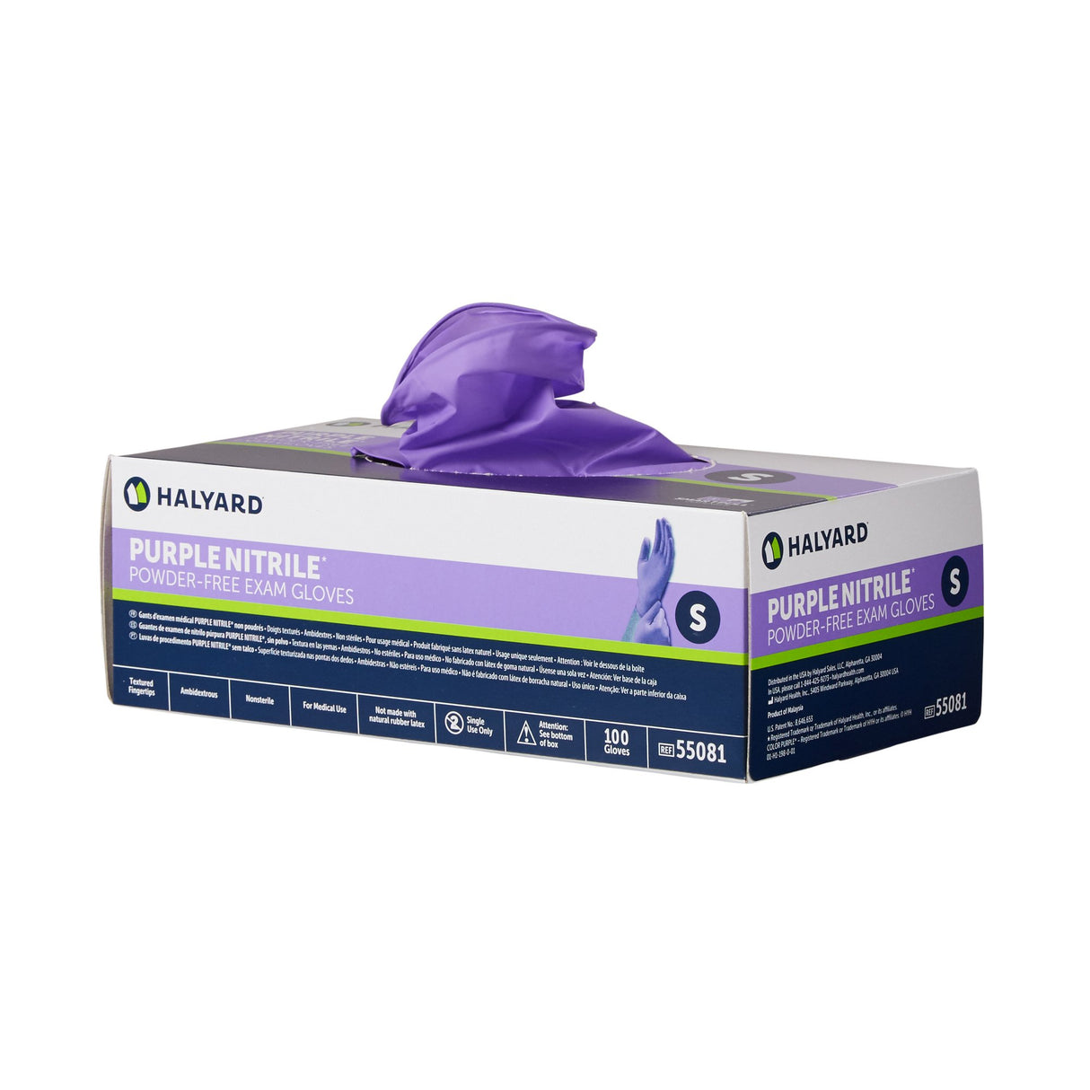 Exam Glove Purple Nitrile Small NonSterile Nitrile Standard Cuff Length Textured Fingertips Purple Chemo Tested