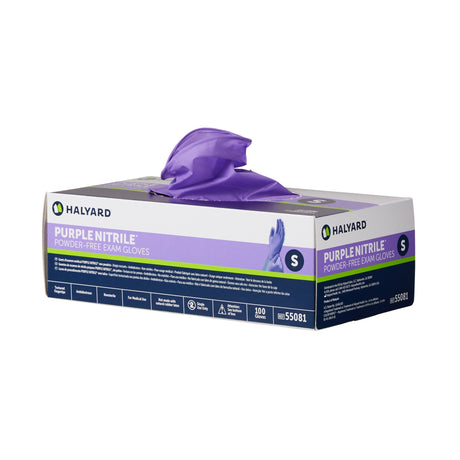 Exam Glove Purple Nitrile Small NonSterile Nitrile Standard Cuff Length Textured Fingertips Purple Chemo Tested