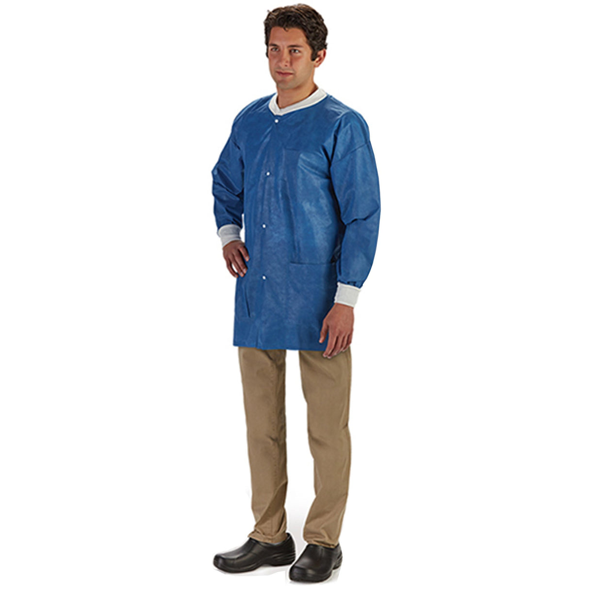 Lab Jacket LabMates Blue 2X-Large Hip Length SMS Disposable