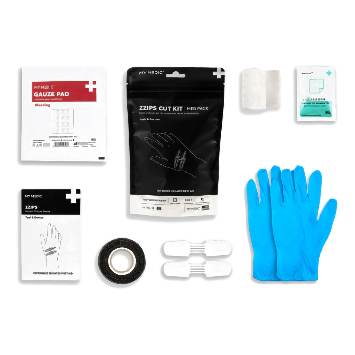 First Aid Kit My Medic MED PACKS ZZIPS Cut Kit Plastic Pouch