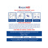 Hand-Based Carpal Tunnel Support Carpal AID Patch Plastic Left or Right Hand Clear Small
