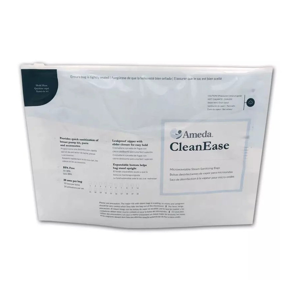 Microwavable Steam Sanitizing Bags Ameda CleanEase For Breast Pump Parts