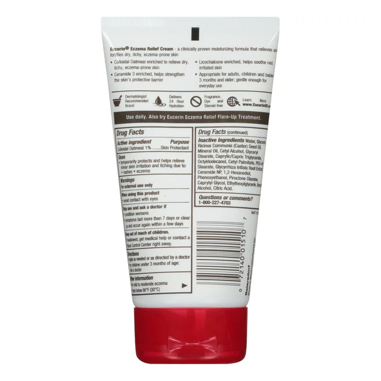 Eczema Cream Eucerin Eczema Relief 5 oz. Tube Unscented Cream