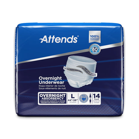 Unisex Adult Absorbent Underwear Attends Overnight Pull On with Tear Away Seams Large Disposable Heavy Absorbency