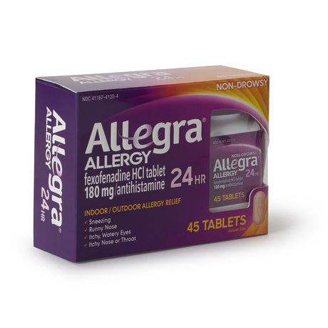Allergy Relief Allegra 180 mg Strength Tablet 45 per Box