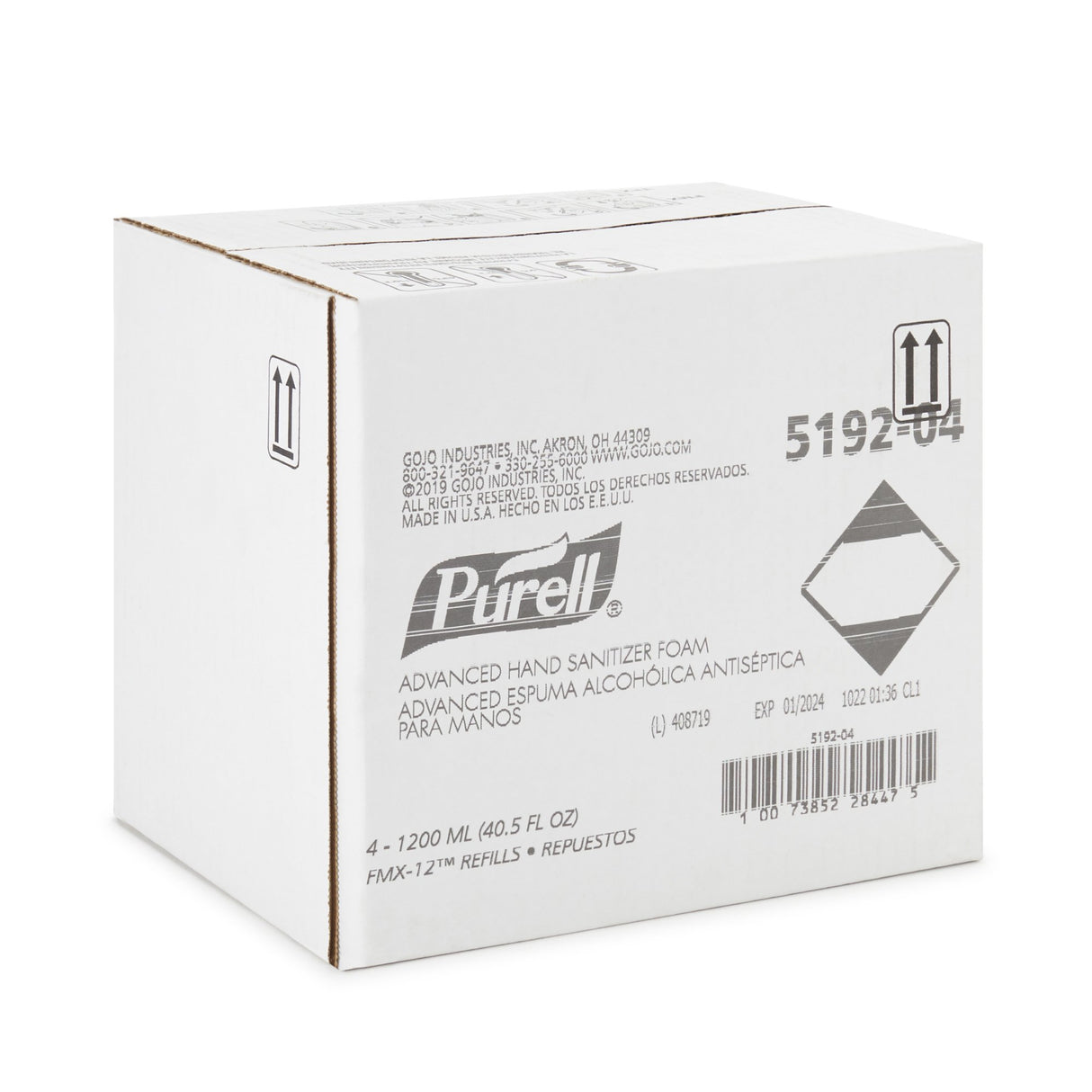 Hand Sanitizer Purell Advanced 1,200 mL Ethyl Alcohol Foaming Dispenser Refill Bottle