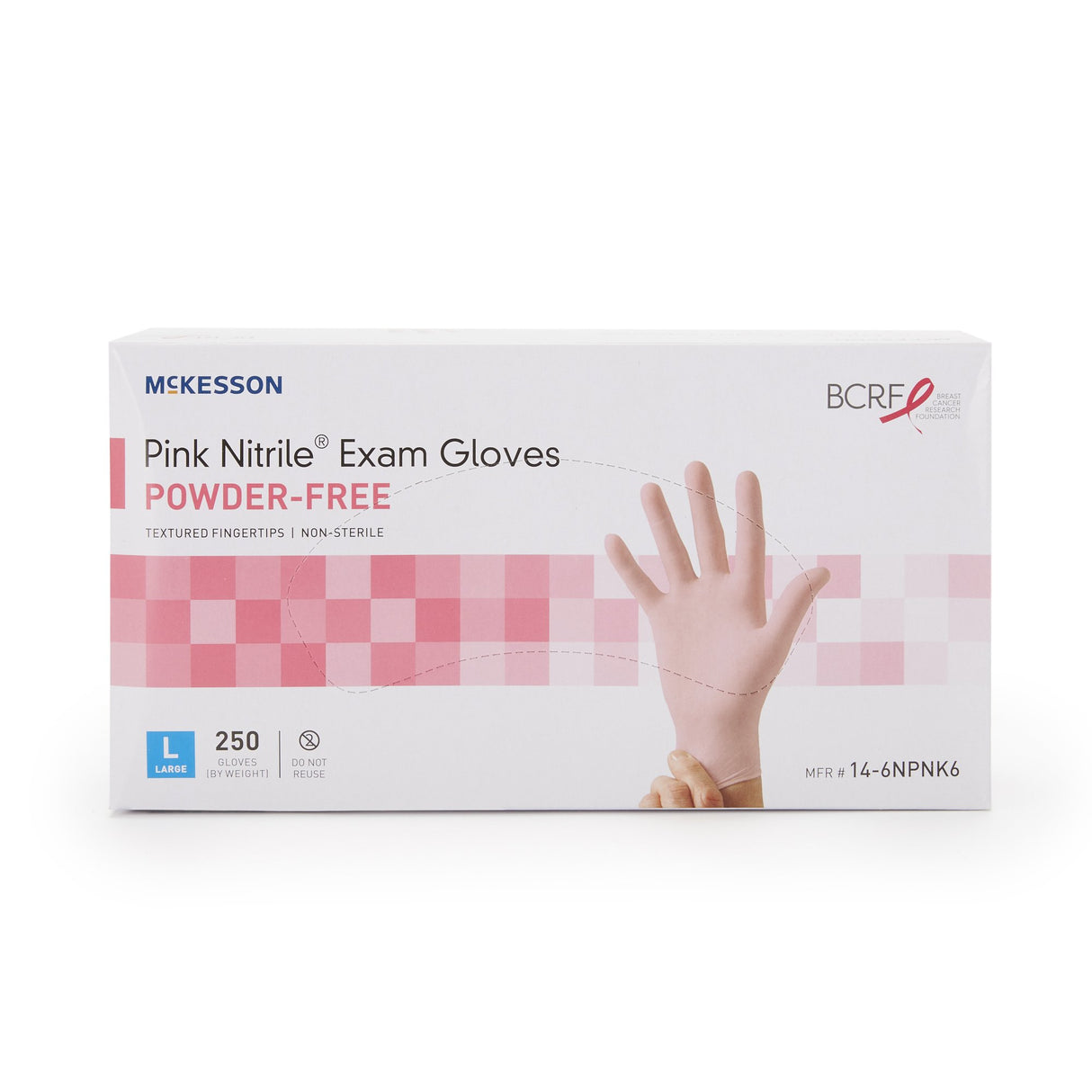 Exam Glove McKesson Pink Nitrile Large NonSterile Nitrile Standard Cuff Length Textured Fingertips Pink Not Rated