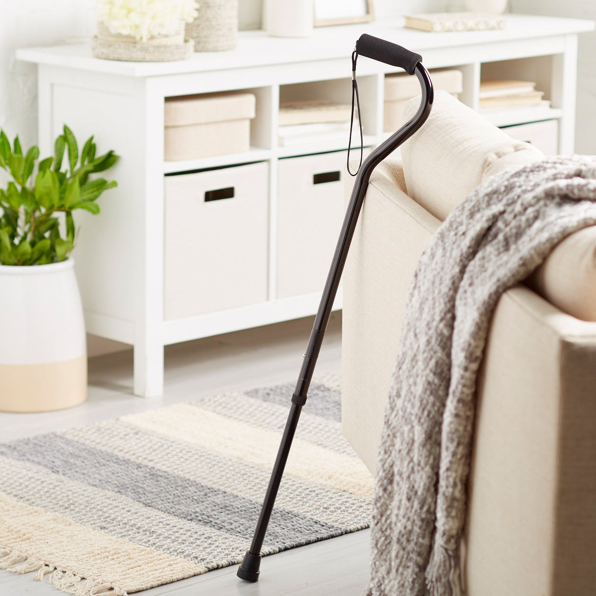 Offset Cane McKesson Aluminum 30 to 39 Inch Height Black