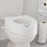 Raised Toilet Seat McKesson 4 Inch Height White 400 lbs. Weight Capacity