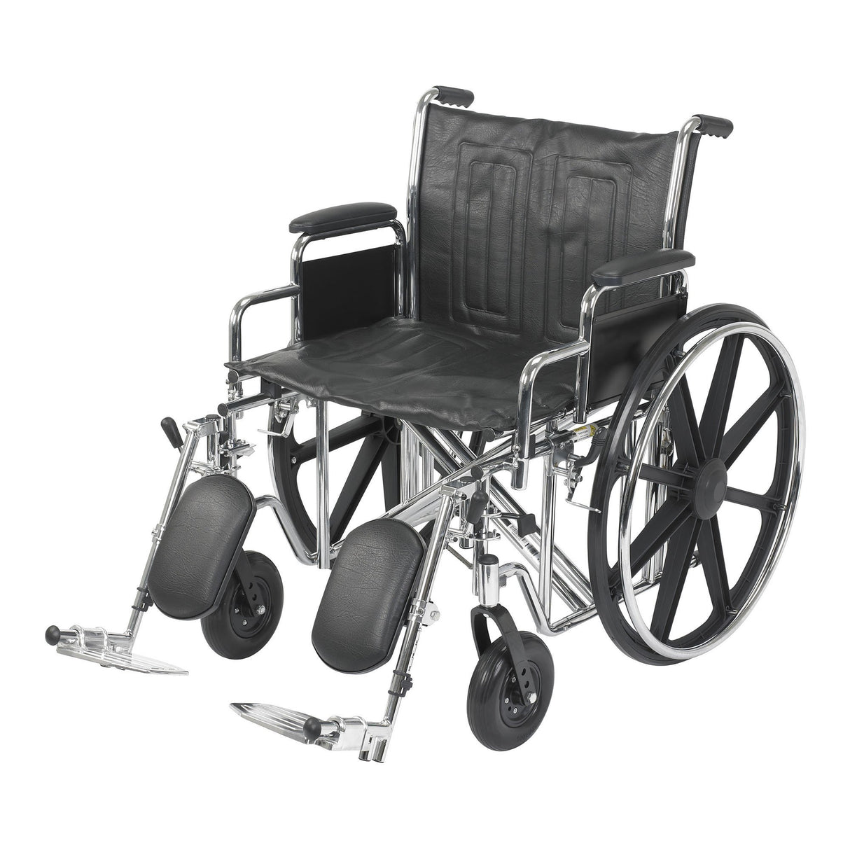 Bariatric Wheelchair McKesson Dual Axle Desk Length Arm Swing-Away Elevating Legrest Black Upholstery 22 Inch Seat Width Adult 450 lbs. Weight Capacity