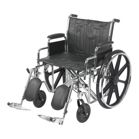 Bariatric Wheelchair McKesson Dual Axle Desk Length Arm Swing-Away Elevating Legrest Black Upholstery 22 Inch Seat Width Adult 450 lbs. Weight Capacity