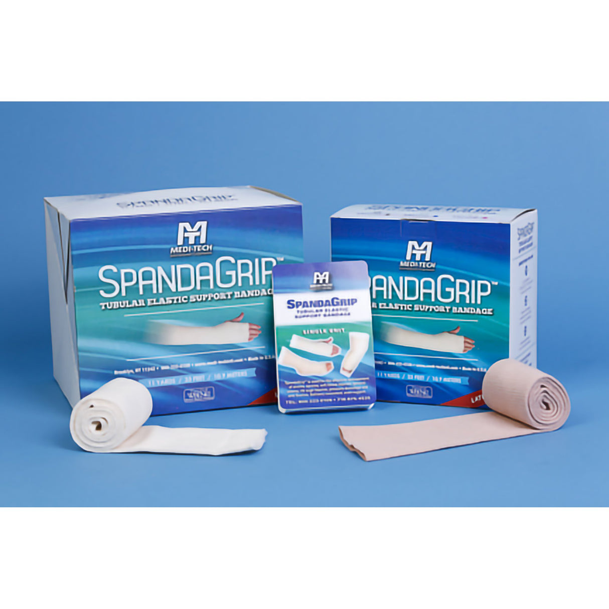 Elastic Tubular Support Bandage SpandaGrip 4 Inch X 11 Yard Large Knee / Medium thigh Pull On Beige NonSterile Size F Standard Compression