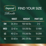 Female Adult Absorbent Underwear Depend Silhouette Waistband Style X-Large Disposable Heavy Absorbency