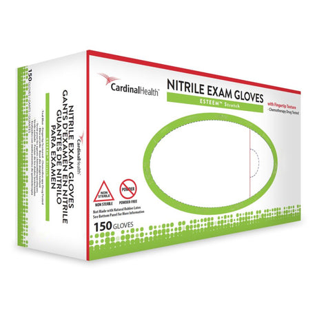 Exam Glove ESTEEM Stretch Small NonSterile Nitrile Standard Cuff Length Textured Fingertips Teal Chemo Tested