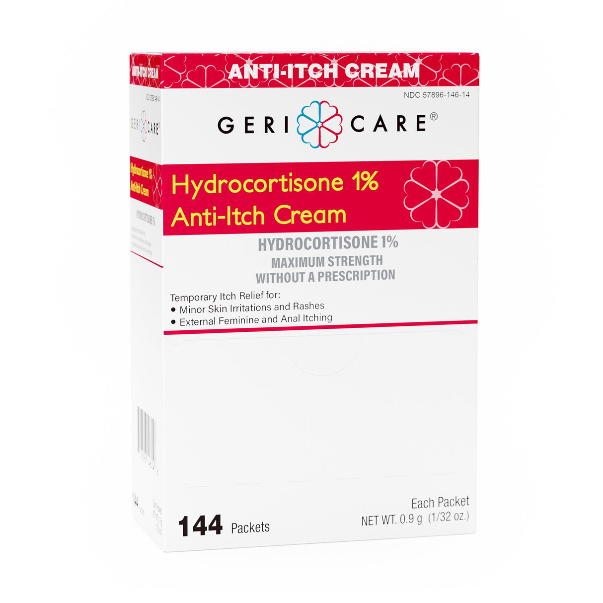 Itch Relief Geri-Care 1% Strength Cream 144 Per Box Individual Packet
