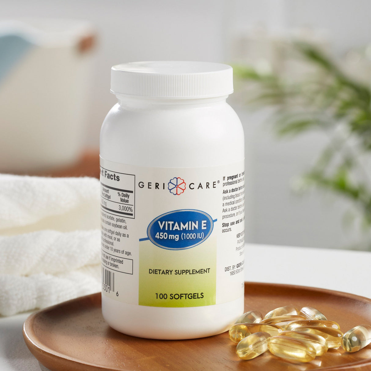 Vitamin Supplement McKesson Brand Vitamin E 1,000 IU Strength Softgel 100 per Bottle