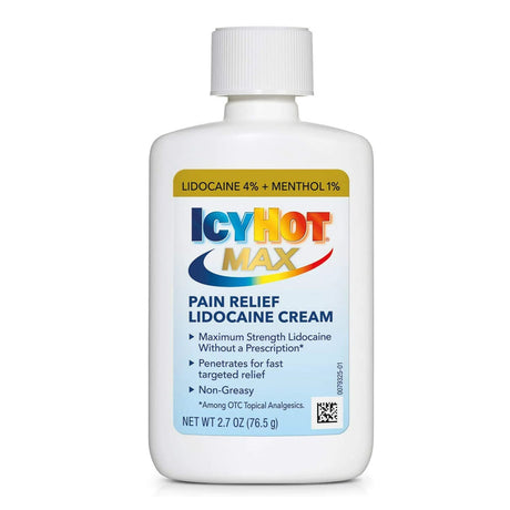 Topical Pain Relief Icy Hot Lidocaine Cream 2.7 oz.