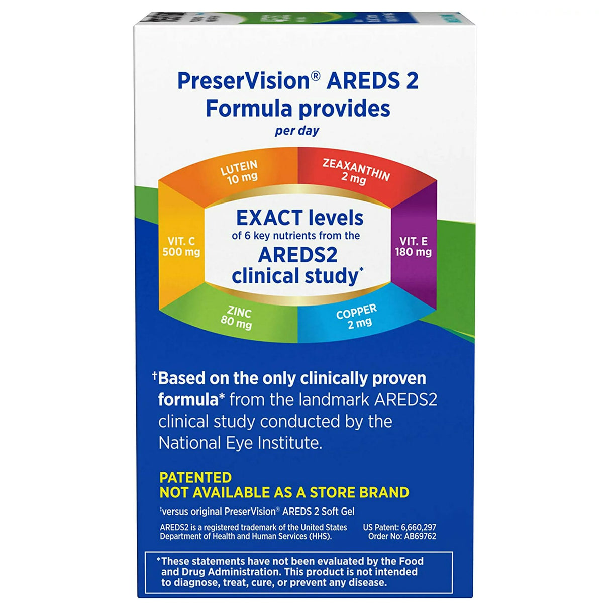 Eye Vitamin Supplement PreserVision Areds 2 Ascorbic Acid / Vitamin E 2200 IU - 226 mg Strength Capsule 120 per Bottle