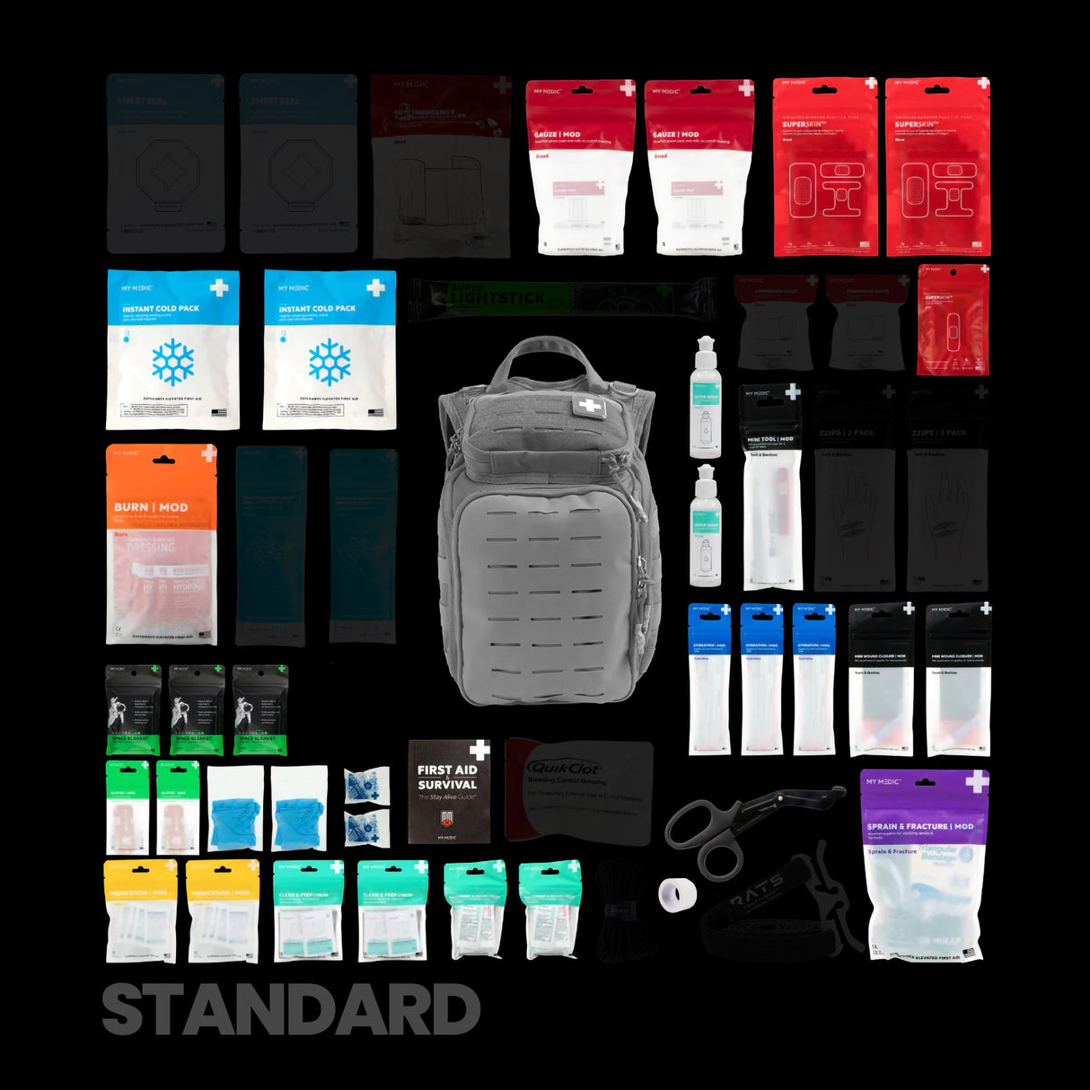 First Aid Kit My Medic The MEDIC Standard 10 Person Gray Standard Backpack