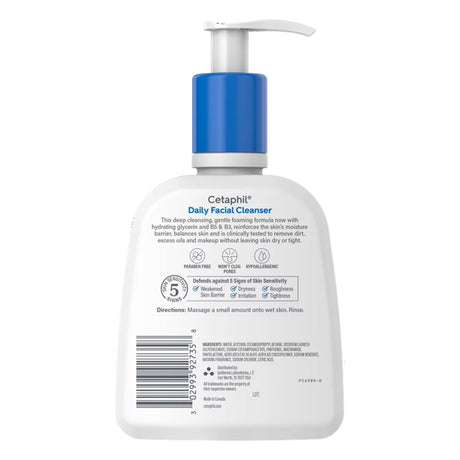 Facial Cleanser Cetaphil Daily Facial Cleanser Gel 8 oz. Pump Bottle Gentle Scent