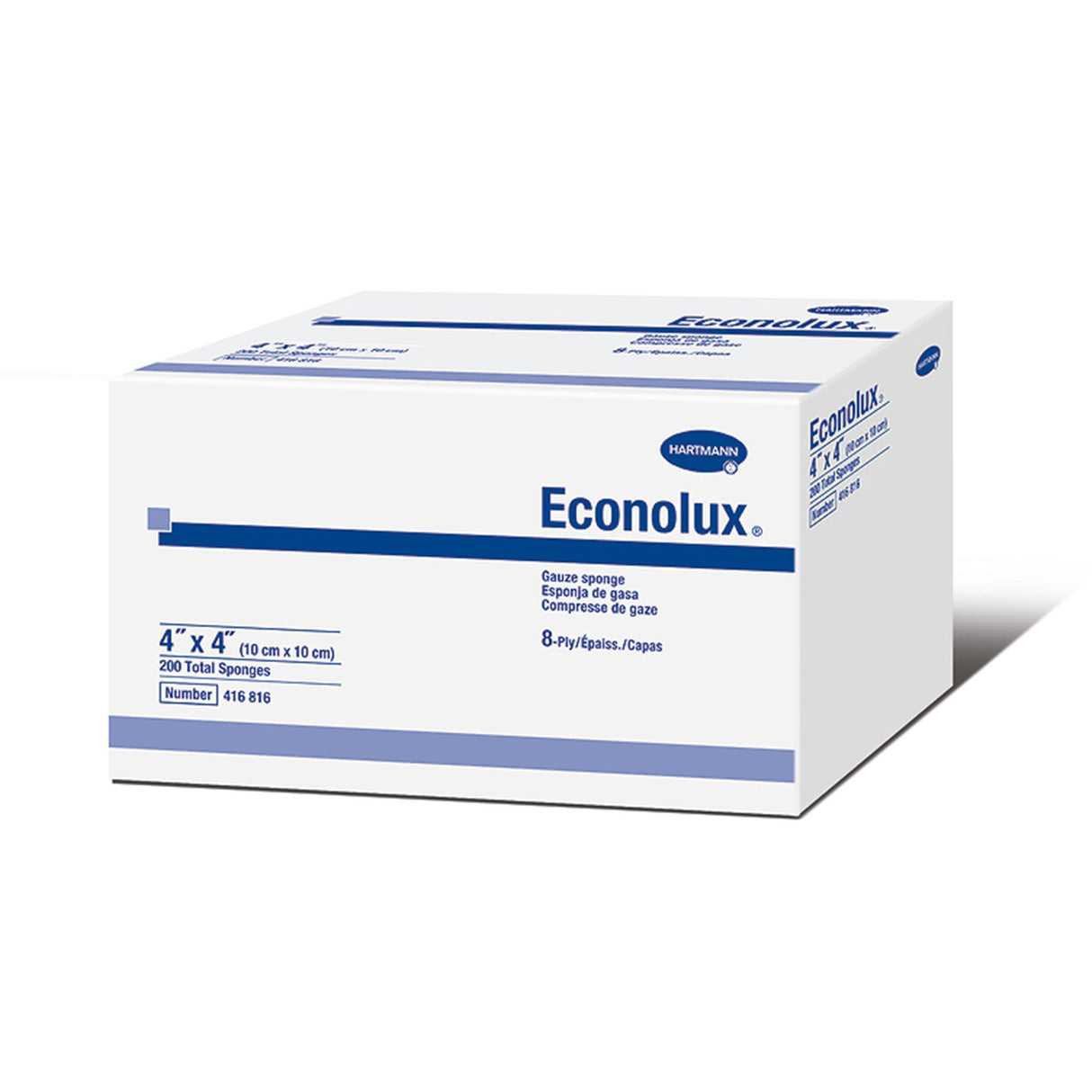 Gauze Sponge Econolux 4 X 4 Inch 8-Ply NonSterile 200 per Pack