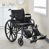 Wheelchair McKesson Dual Axle Desk Length Arm Swing-Away Footrest Black Upholstery 20 Inch Seat Width Adult 350 lbs. Weight Capacity