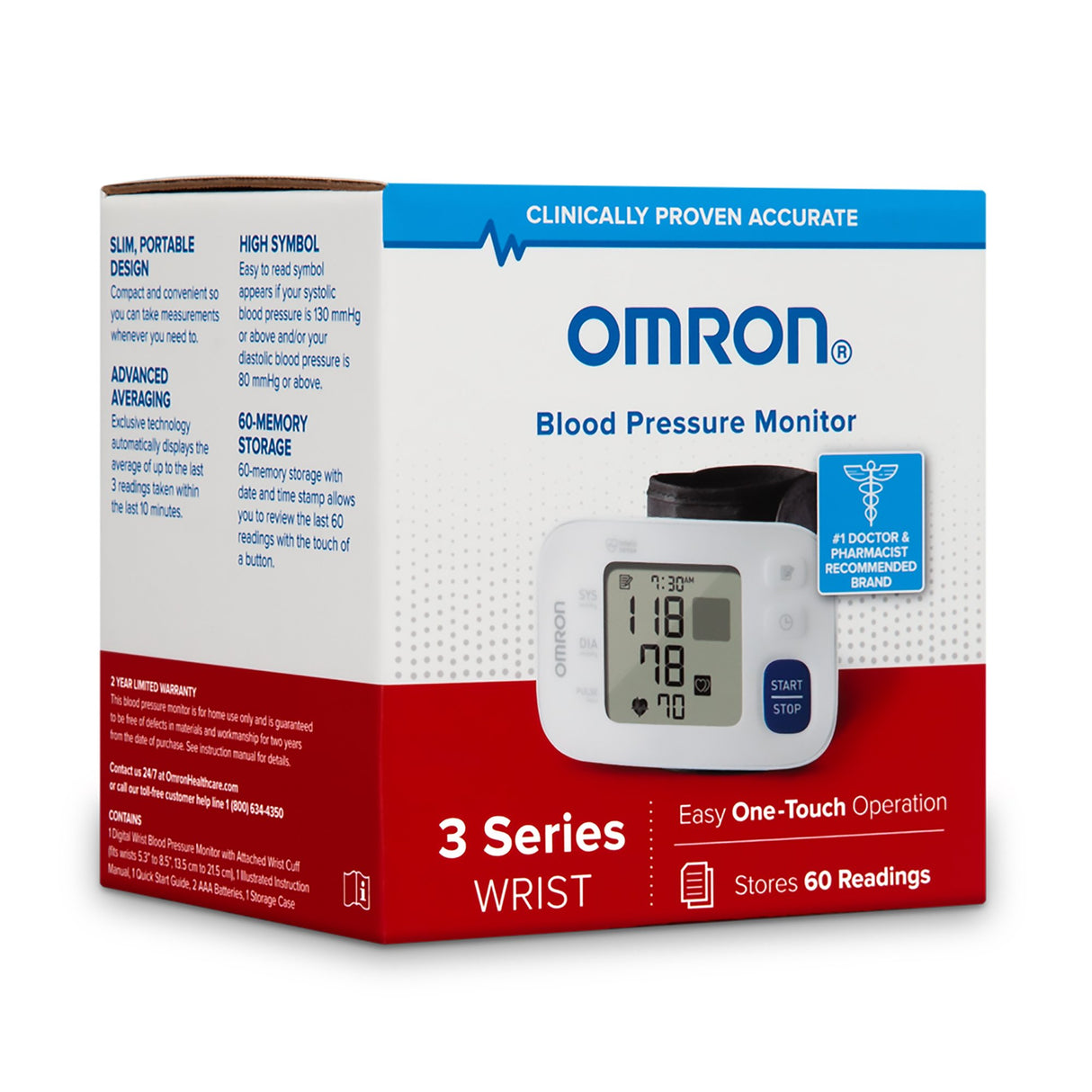 Home Automatic Digital Blood Pressure Monitor Omron3 Series Large Cuff Nylon Cuff 23 - 40 cm Wrist