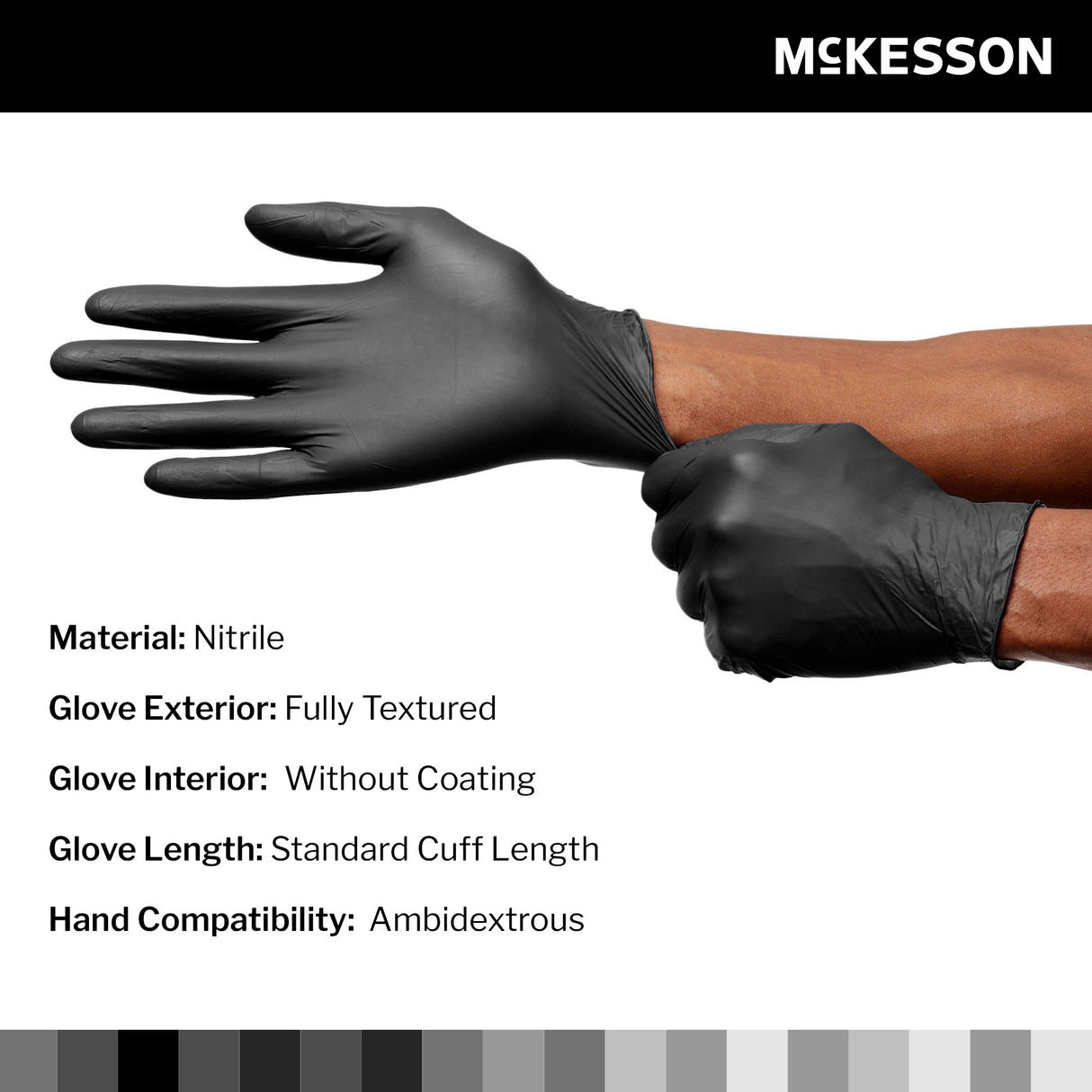 Exam Glove McKesson Confiderm LDC Large NonSterile Nitrile Standard Cuff Length Fully Textured Black Chemo Tested / Fentanyl Tested