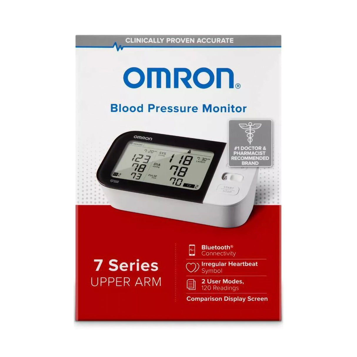 Home Automatic Digital Blood Pressure Monitor Omron7 Series Wide Range Nylon Cuff 23 - 43 cm Desk Model