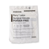 Surgical Glove McKesson Perry Size 6.5 Sterile Latex Standard Cuff Length Smooth Brown Not Chemo Approved