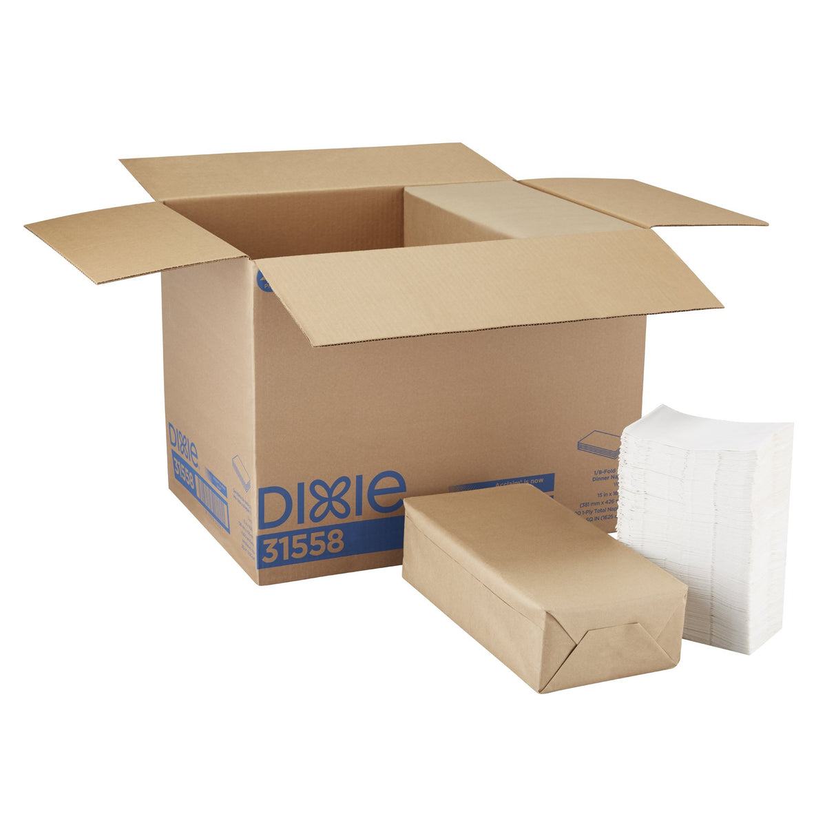 Dinner Napkin Dixie White Paper