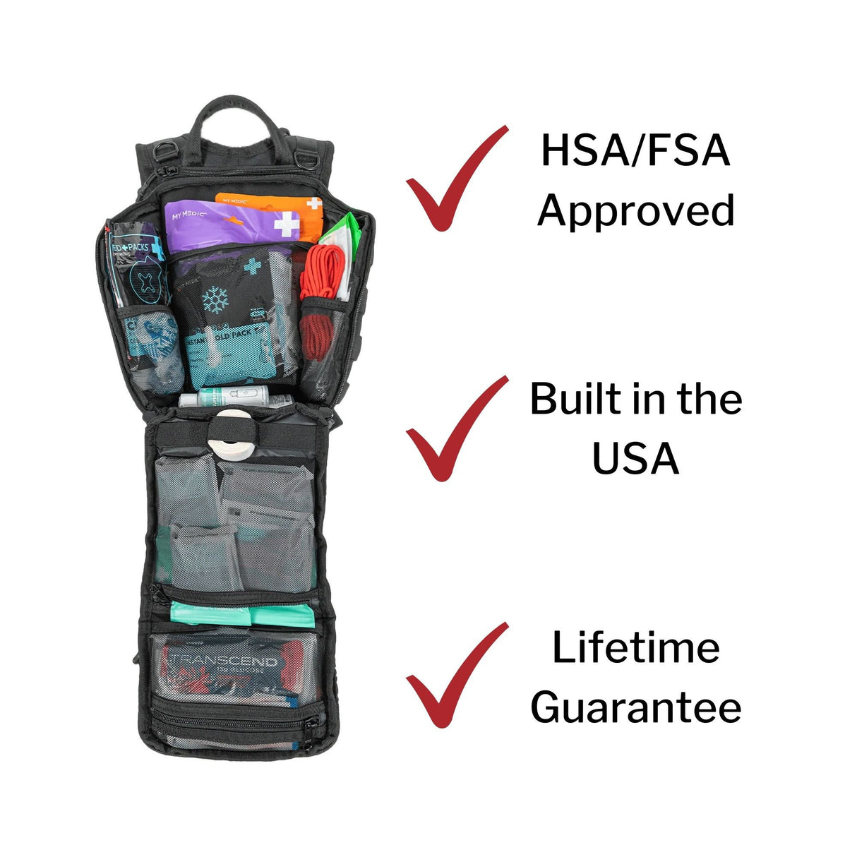 First Aid Kit My Medic RECON Standard Red Nylon Backpack