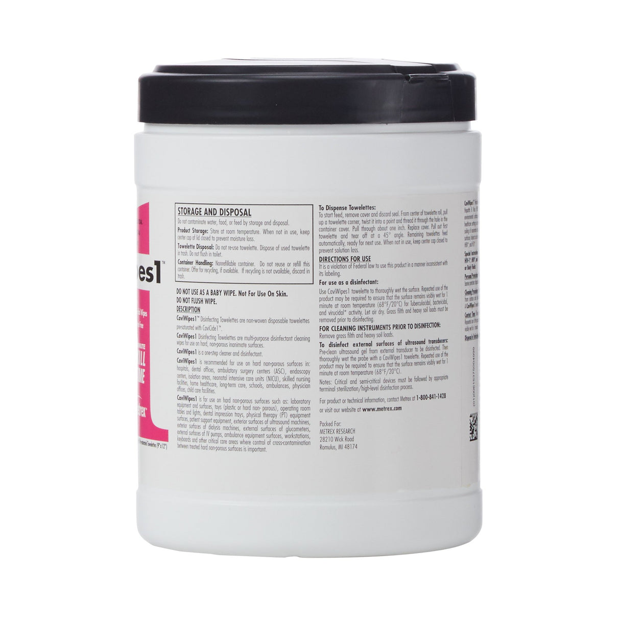 CaviWipes1 Surface Disinfectant Premoistened Alcohol Based Manual Pull Wipe 65 Count Canister Alcohol Scent NonSterile