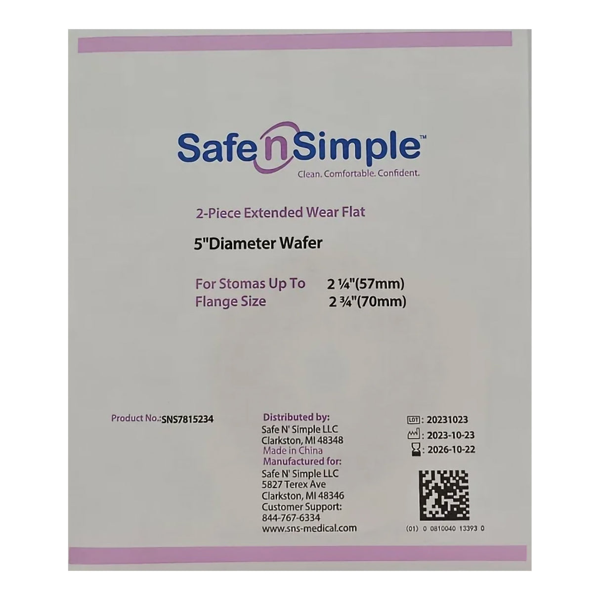 Ostomy Barrier Trim to Fit, Extended Wear Without Tape 70 mm Flange 2 Piece System Hydrocolloid Up to 2-1/4 Inch Opening 5 X 5 Inch