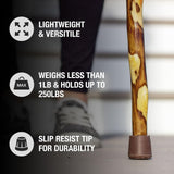 Walking Stick Brazos Free Form Wood 58 Inch Height Hawthorn