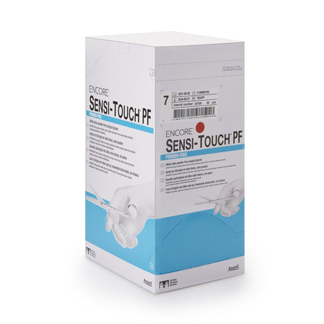 Surgical Glove ENCORE Sensi-Touch PF Size 7 Sterile Latex Standard Cuff Length Micro-Textured Natural Chemo Tested