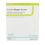 Foam Dressing ComfortFoam 4 X 4 Inch Without Border Film Backing Silicone Face Square Sterile