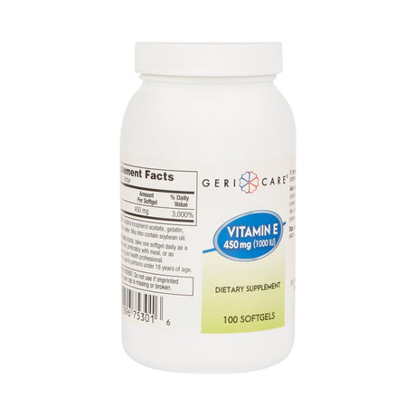 Vitamin Supplement McKesson Brand Vitamin E 1,000 IU Strength Softgel 100 per Bottle