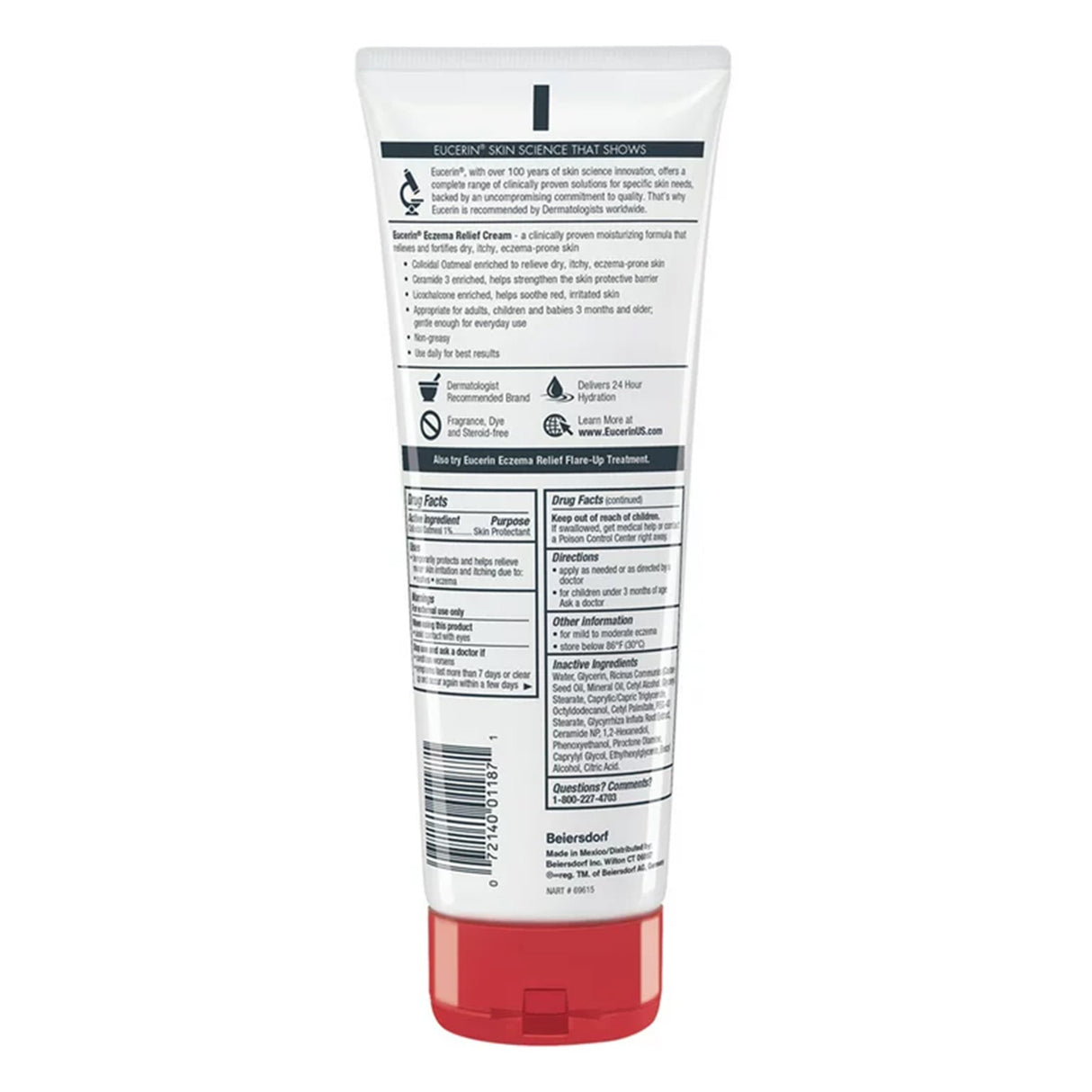 Eczema Cream Eucerin Eczema Relief 8 oz. Tube Unscented Cream