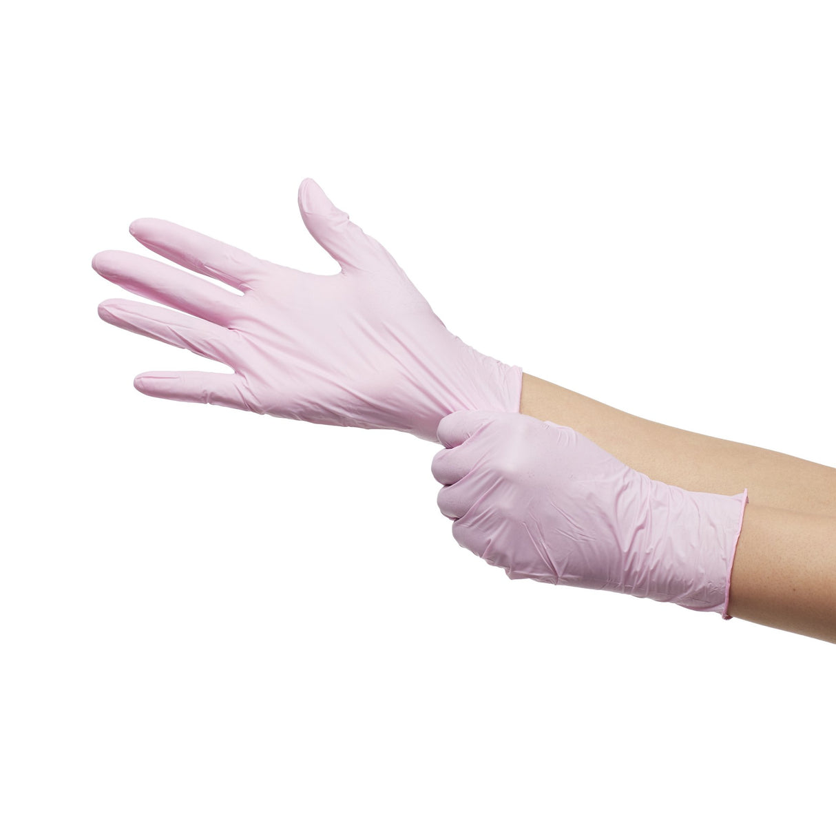 Exam Glove McKesson Pink Nitrile X-Large NonSterile Nitrile Standard Cuff Length Textured Fingertips Pink Not Rated