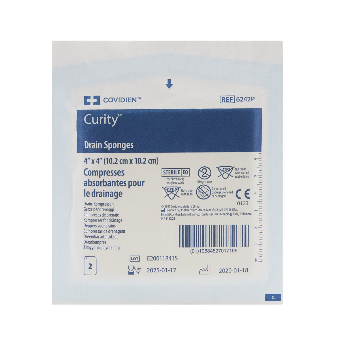 Drain Sponge Curity Nonwoven 4 X 4 Inch Sterile