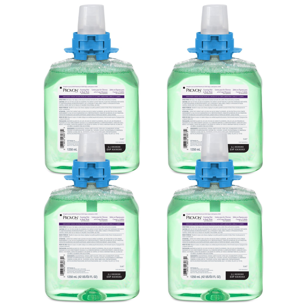 Shampoo and Body Wash PROVON 1250 mL Dispenser Refill Bottle Cucumber Melon Scent