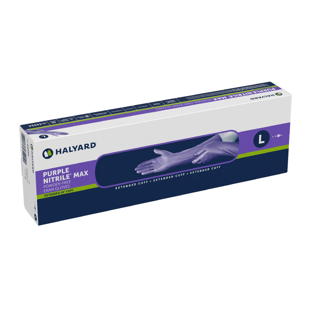 Exam Glove Purple Nitrile Max Large NonSterile Nitrile Extended Cuff Length Fully Textured Purple Not Rated