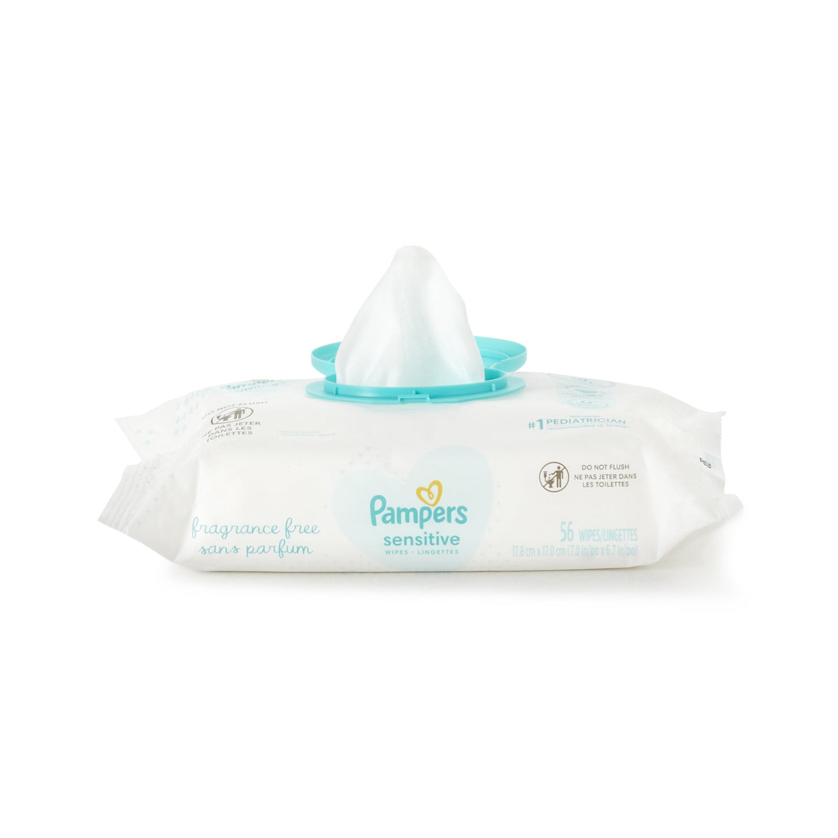 Baby Wipe Pampers Sensitive Soft Pack Unscented 56 Count