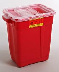 Sharps Container BD Red Base 26-1/4 H X 20 0W X 14-3/4 D Inch Vertical Entry 19 Gallon
