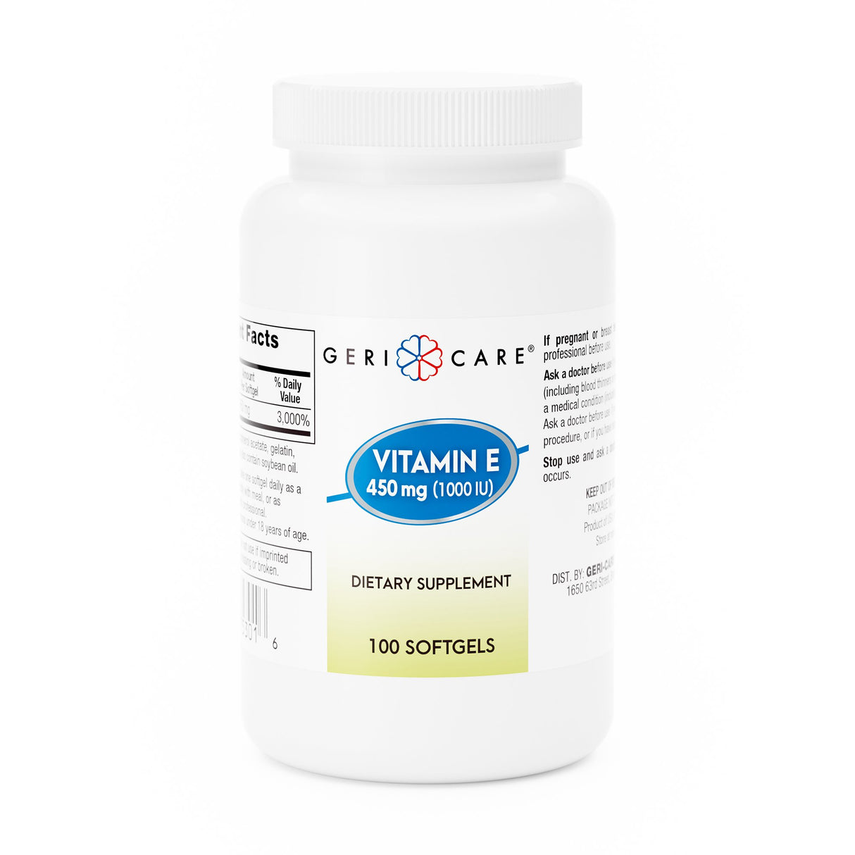 Vitamin Supplement McKesson Brand Vitamin E 1,000 IU Strength Softgel 100 per Bottle