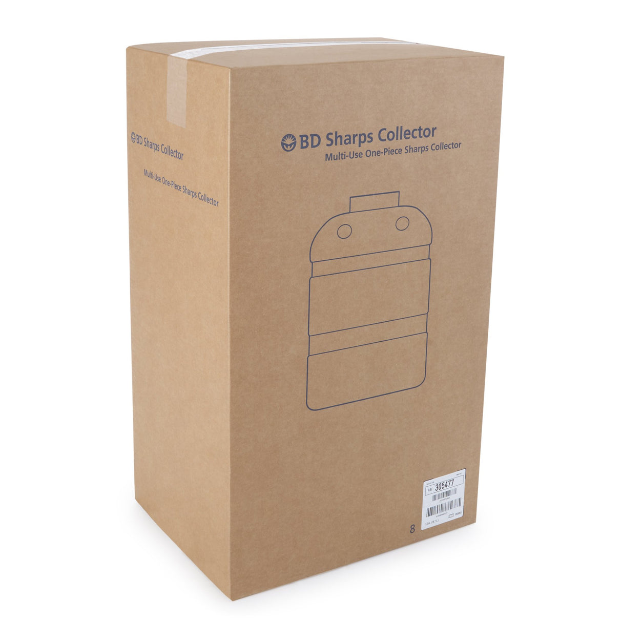 Sharps Container BD Red Base 18 H X 7-1/2 W X 10-1/2 D Inch Vertical Entry 5 Gallon