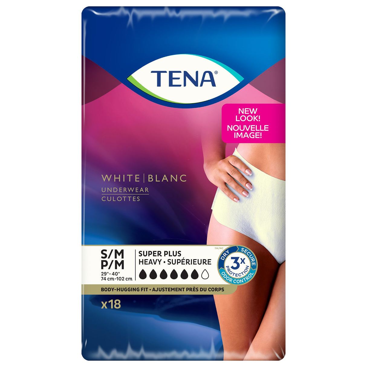 Female Adult Absorbent Underwear TENA Women Super Plus Pull On with Tear Away Seams Small / Medium Disposable Heavy Absorbency