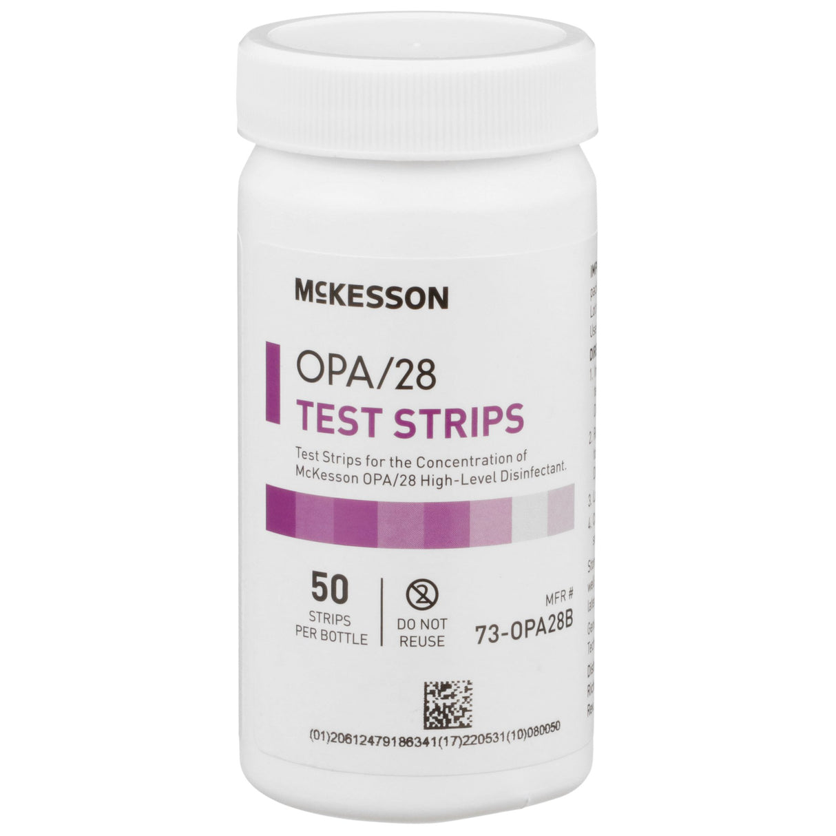 OPA Concentration Indicator McKesson OPA/28 Pad 50 Test Strips Bottle Single Use